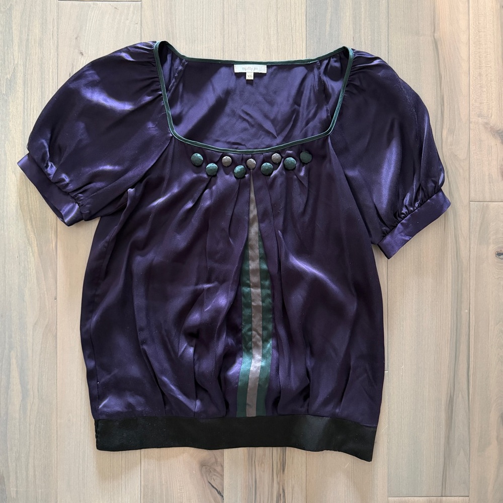 Vintage Matty M Deep Purple Blouse with Button Detail